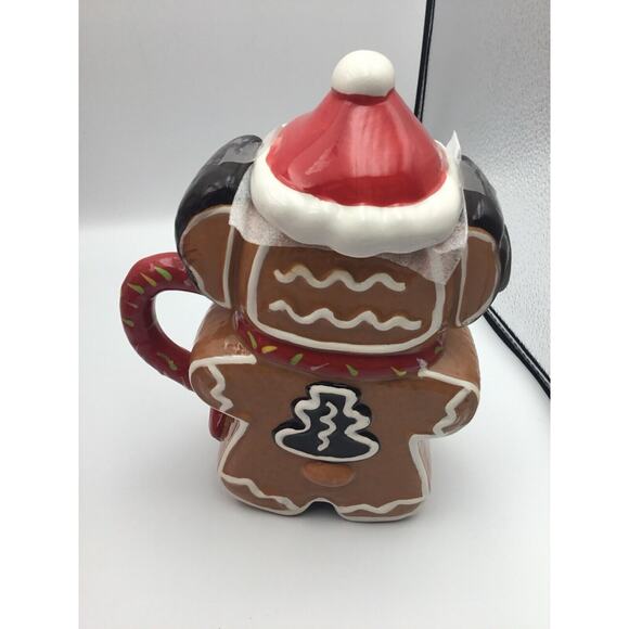 Disney Stitch Gingerbread Cookie Christmas Mug With Santa Hat Topper NEW - Picture 5 of 7